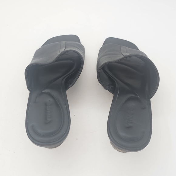 Vince Palmer Slide High Heel Sandal Women's 7M Black Leather Preowned - Picture 8 of 12